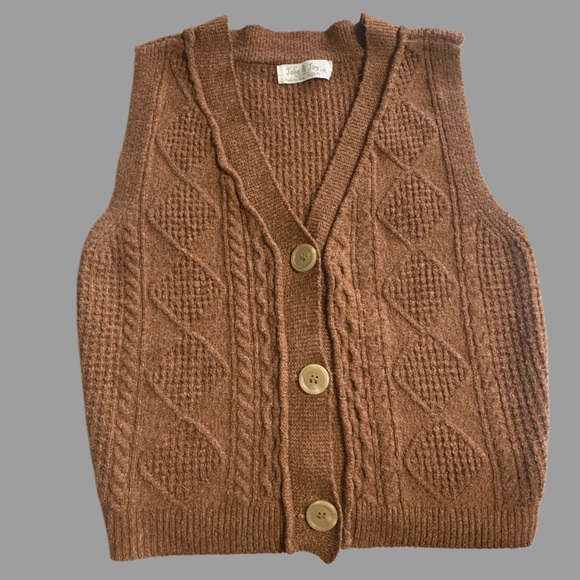 Jolie & Joy Brown Button Sweater Vest - Picture 2 of 11